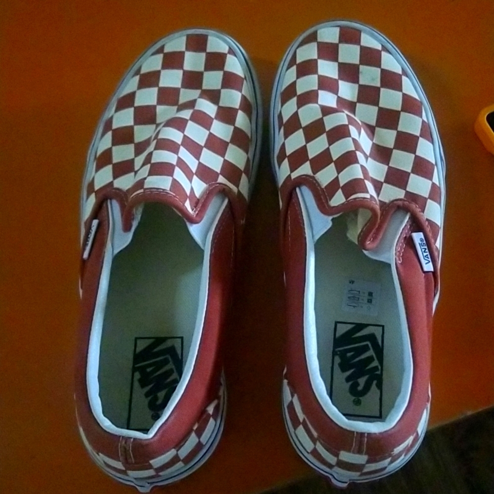 Burnt orange and cream checker Van's